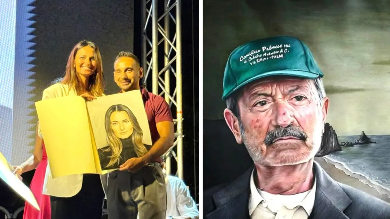 «Piú che un dipinto sembra una fotografia»: a Palmi l'artista Nucifora sbalordisce tutti con i suoi ritratti iperrealistici