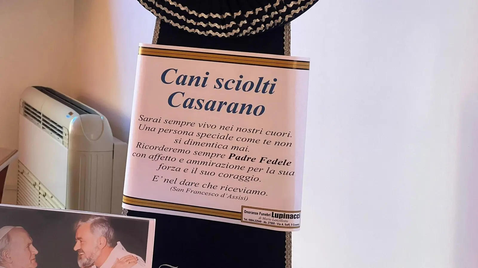 Il ricordo per Padre Fedele da parte dei tifosi del Casarano