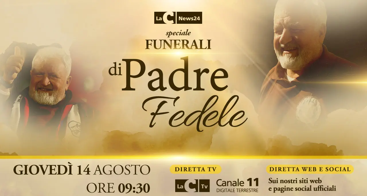 Oggi l’ultimo saluto al “frate-ultrà” Padre Fedele, i funerali in diretta su LaC Tv a partire dalle 9.30\n