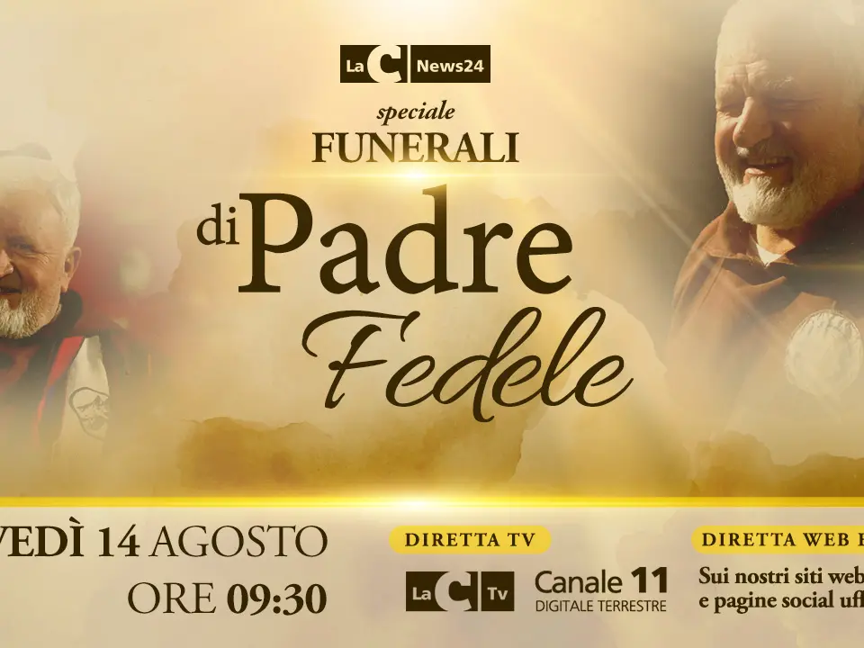 Oggi l’ultimo saluto al “frate-ultrà” Padre Fedele, i funerali ora in DIRETTA su LaC Tv