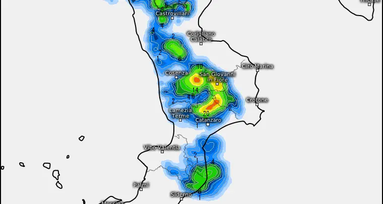 Ferragosto a rischio temporali sul Cosentino: ecco la situazione zona per zona\n