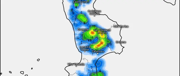 Ferragosto a rischio temporali sul Cosentino: ecco la situazione zona per zona\n