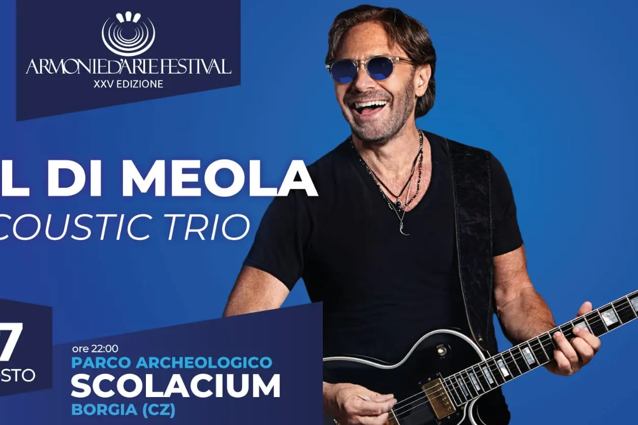 Una leggenda della chitarra a Borgia: il 17 agosto all’Armonie d’arte Festival arriva Al Di Meola\n