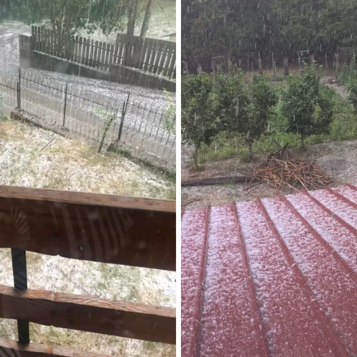 Grandinata imbianca le strade in Sila, il maltempo alla vigilia di Ferragosto è arrivato