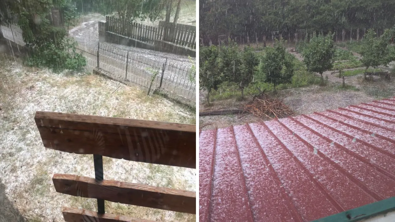 Grandinata imbianca le strade in Sila, il maltempo alla vigilia di Ferragosto è arrivato