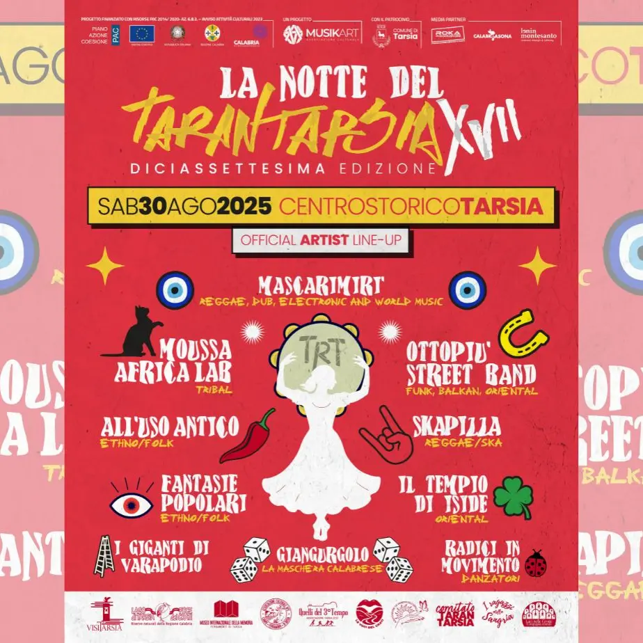 Tarsia si accende per la 17esima Notte del Tarantarsia: suoni, danze e identità dal mondo\n