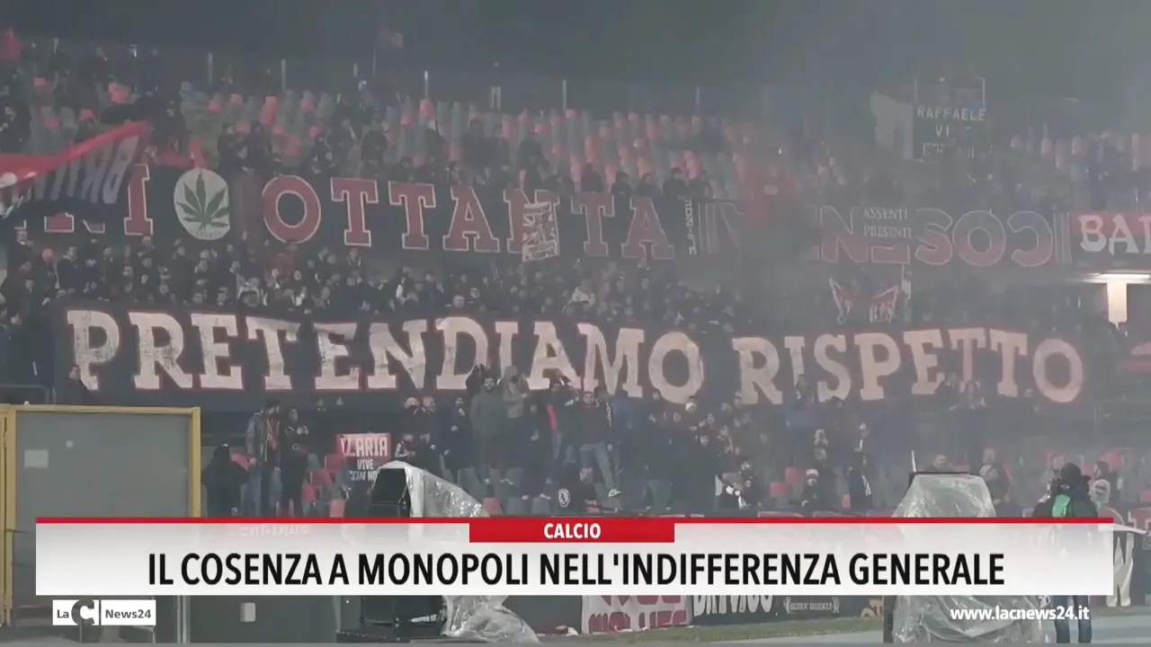 Il Cosenza a Monopoli nell'indifferenza generale