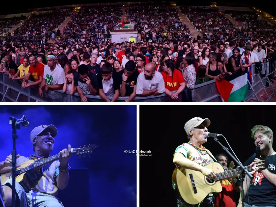 Manu Chao infiamma l’anfiteatro di Acri con l’Ultra Acustico Live: sorpresa finale di Alfa sul palco