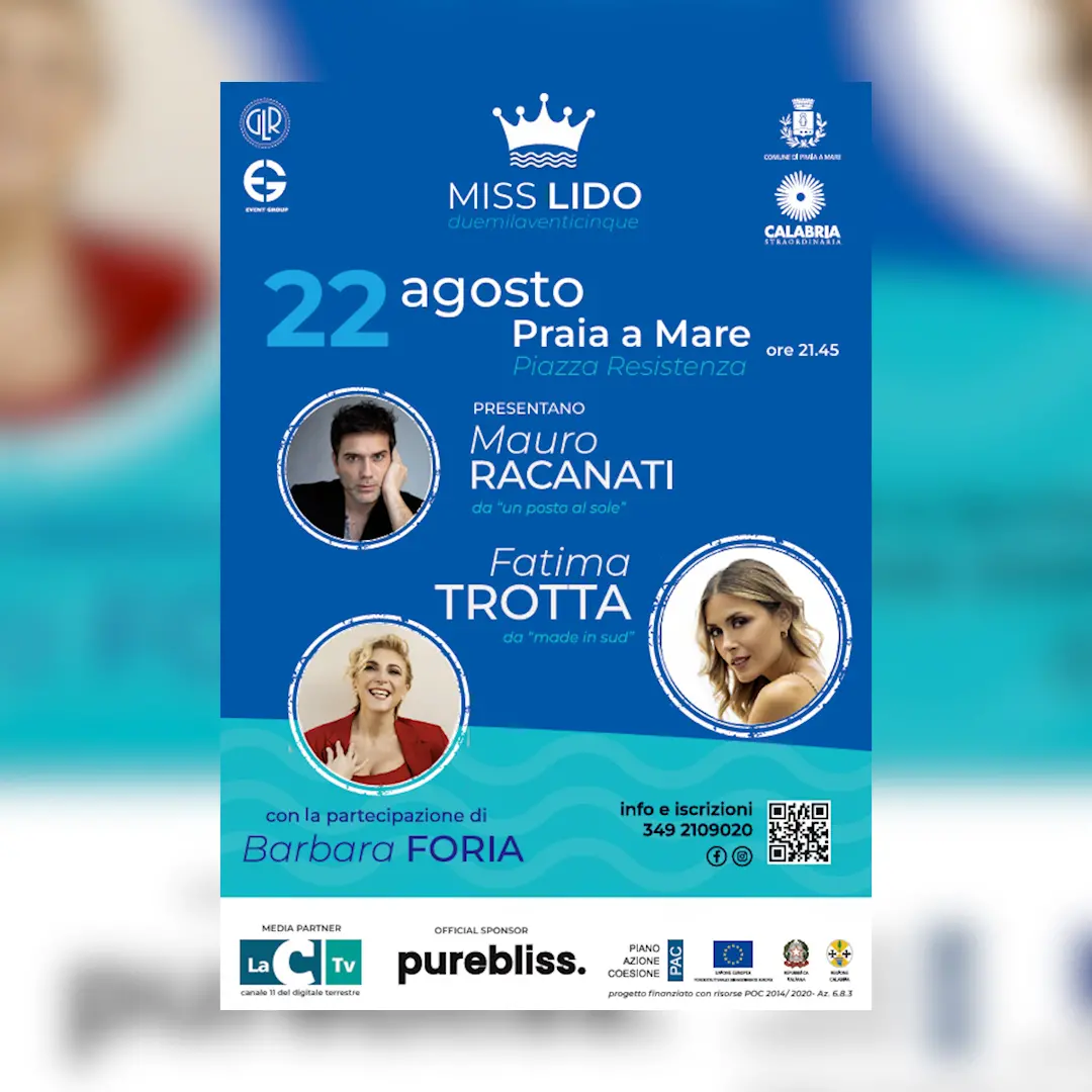 Miss Lido 2025: a Praia a Mare una finale tra bellezza, spettacolo e identità calabrese\n