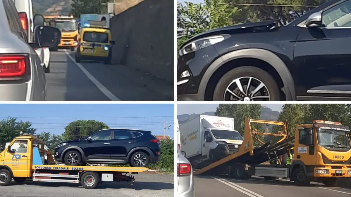 I mezzi coinvolti nell\\'incidente avvenuto a Fuscaldo