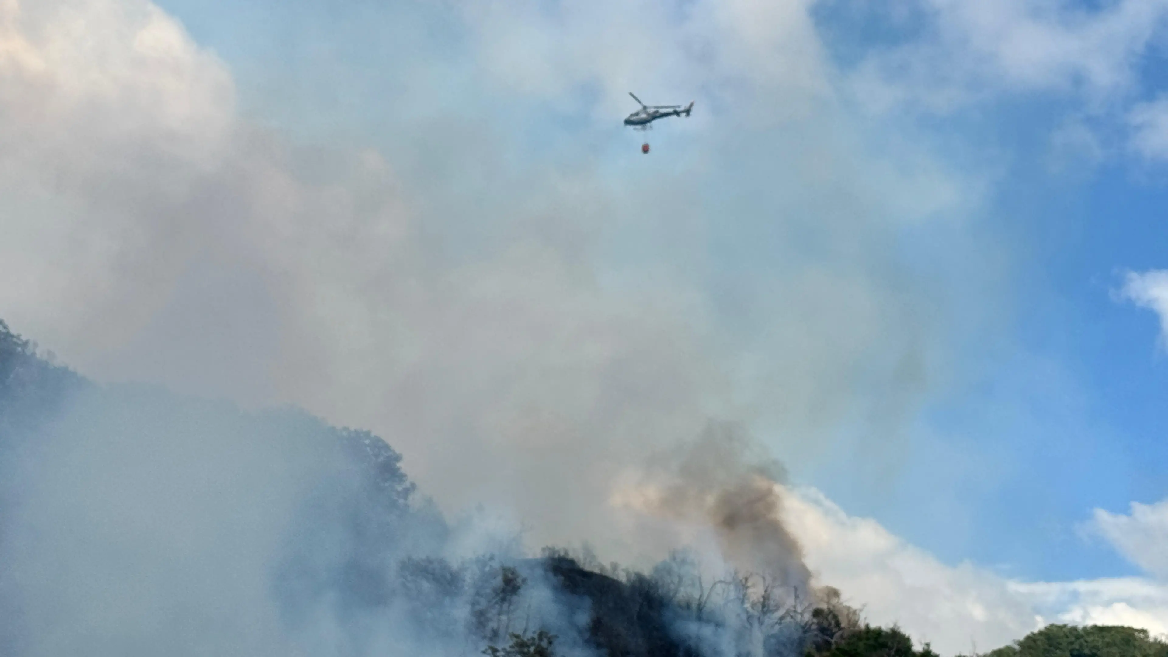 <p>L&#39;incendio che sta interessando Belvedere Marittimo</p>\\n