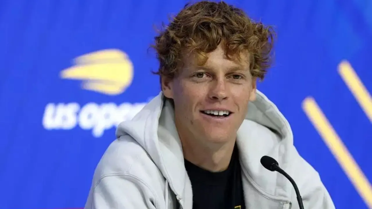 Jannik Sinner durante il media day agli Us Open (Foto Ansa)