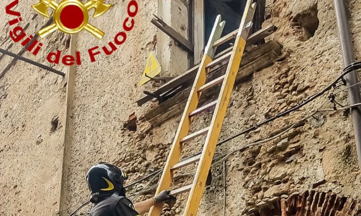 Crollo nel centro storico di Cosenza, due cani imprigionati sotto le macerie
