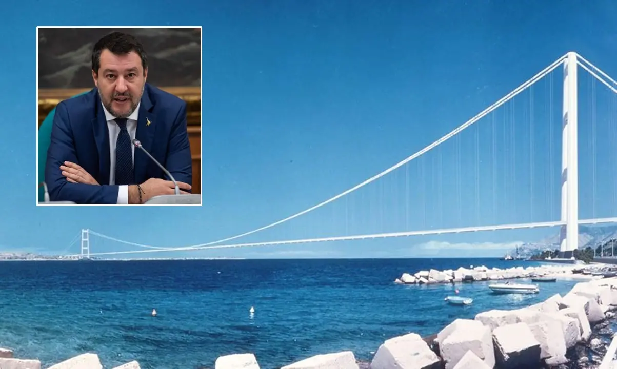 Ponte sullo Stretto, Salvini: «Presto la posa della prima pietra, l’opera incrementerà il Pil e rilancerà i porti del Sud»\n