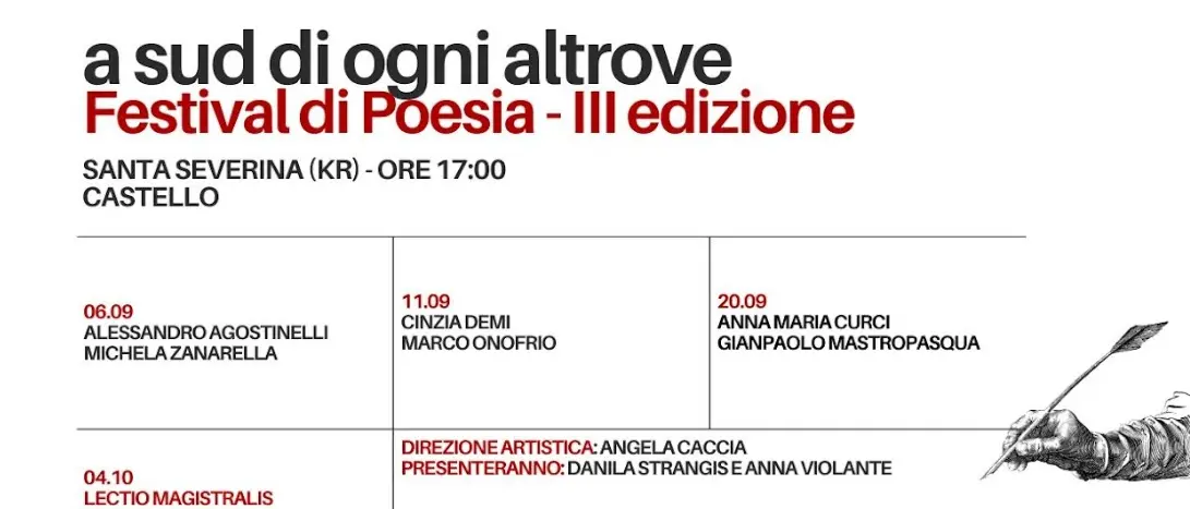 A Sud di ogni altrove: al via la terza edizione del Festival di poesia a Santa Severina\n