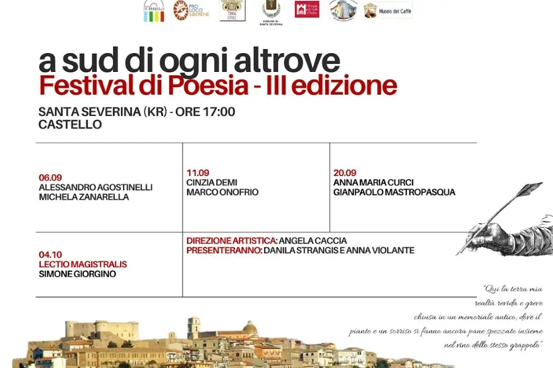 A Sud di ogni altrove: al via la terza edizione del Festival di poesia a Santa Severina\n