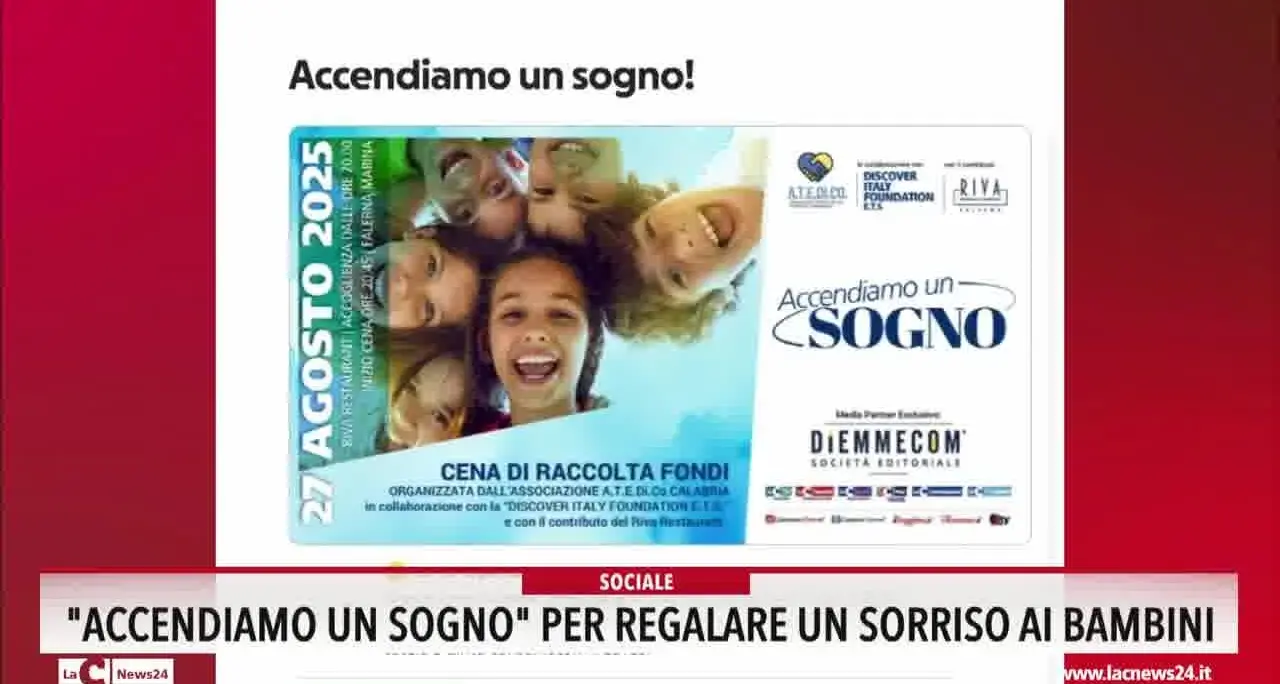 \"Accendiamo un sogno\" per regalare un sorriso ai bambini