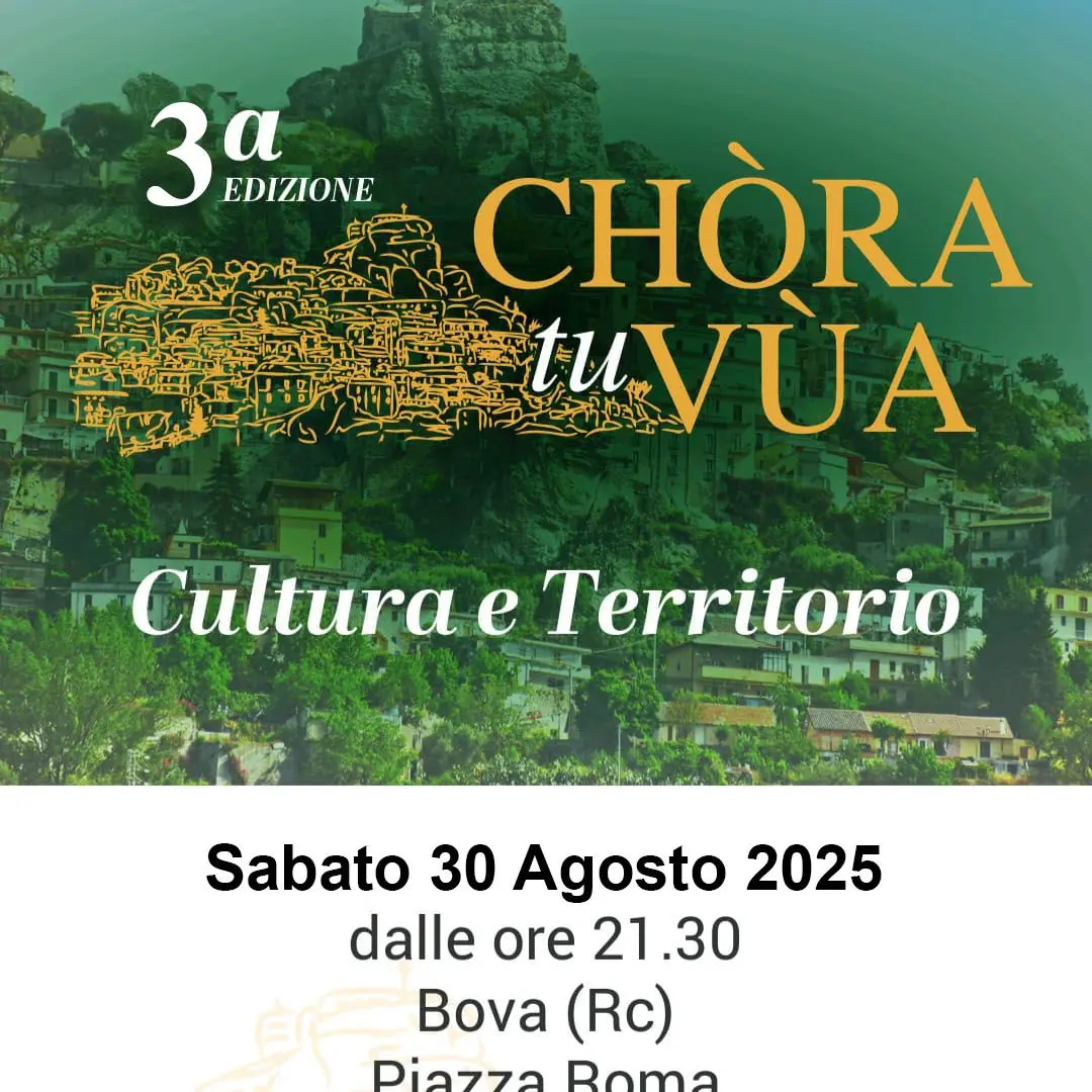 Bova, la terza edizione del Premio “Chòra tu Vùa – Cultura e Territorio” pronta a celebrare futuro e identità\n