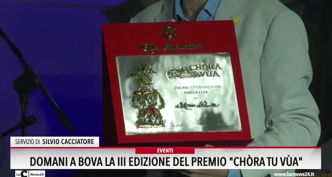 Domani a Bova la III edizione del Premio Chora tu vua