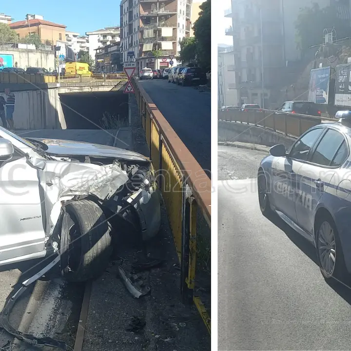 Cosenza, sottopassaggio chiuso per incidente