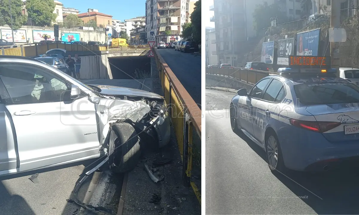Cosenza, sottopassaggio chiuso per incidente