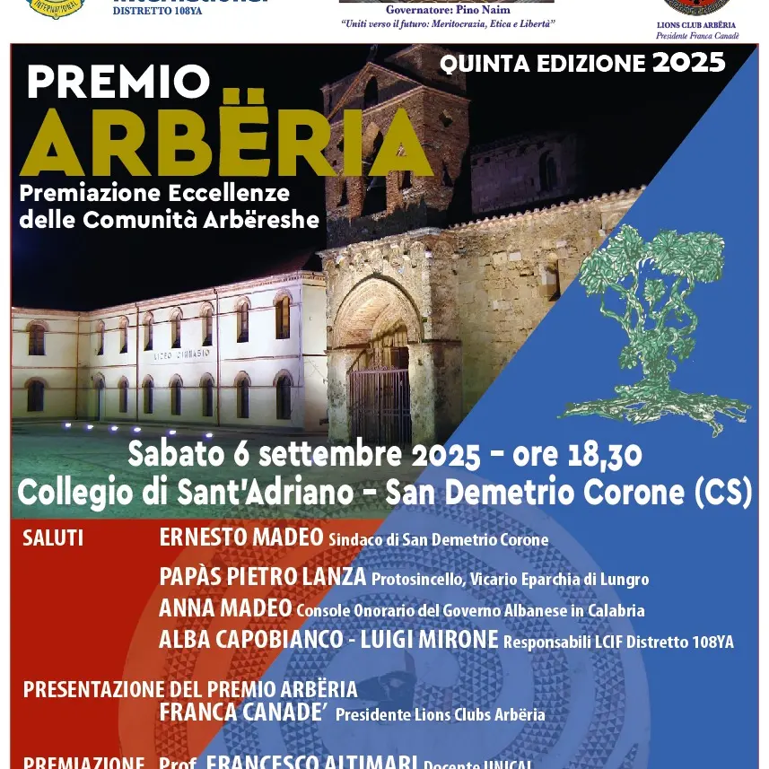 San Demetrio Corone, il premio\u00A0Arbëria va al professor Francesco Altimari