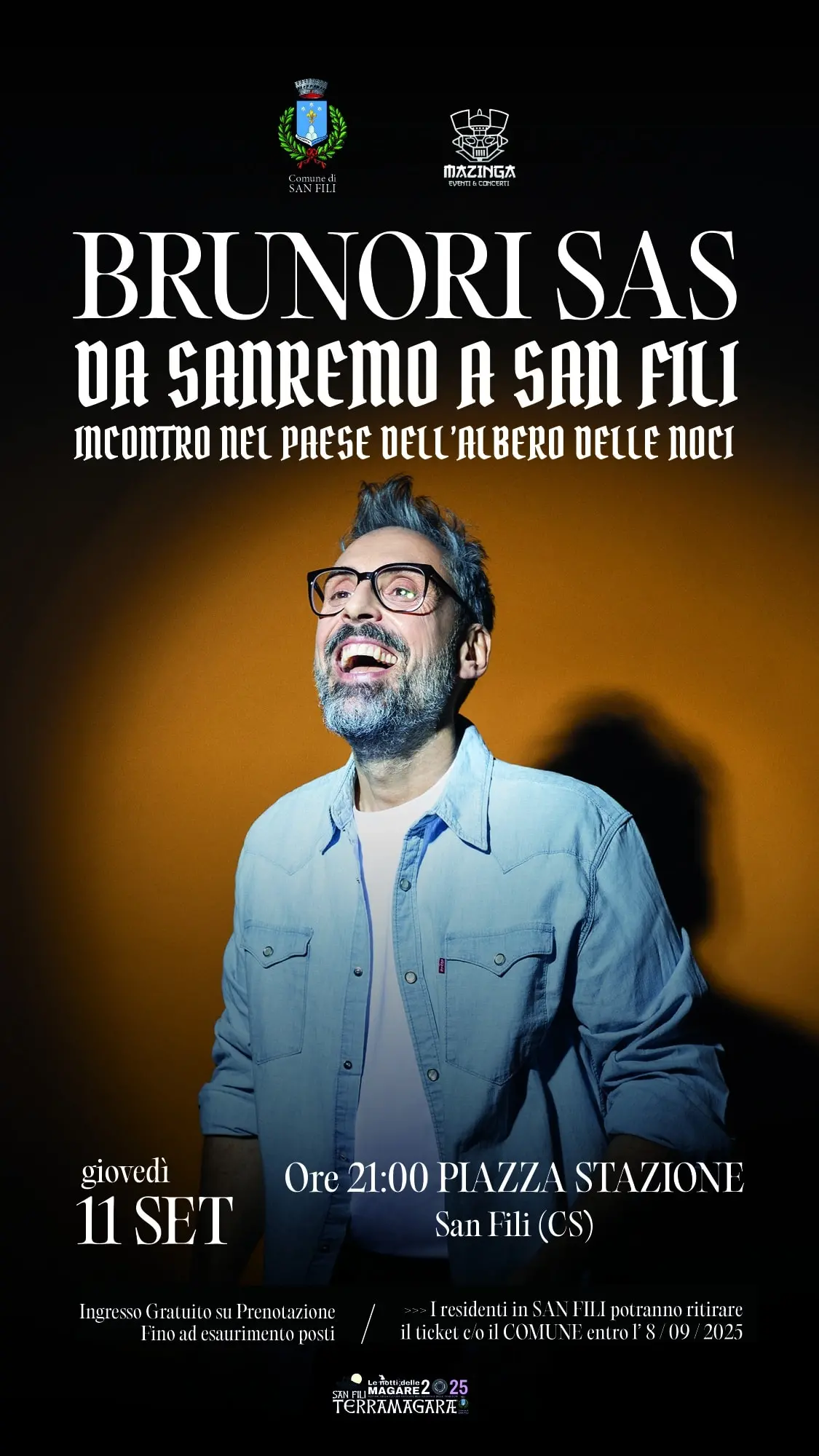 Brunori Sas a San Fili, una serata speciale per ringraziare la sua comunità: prenotazioni gratis su DICE dall’8 settembre