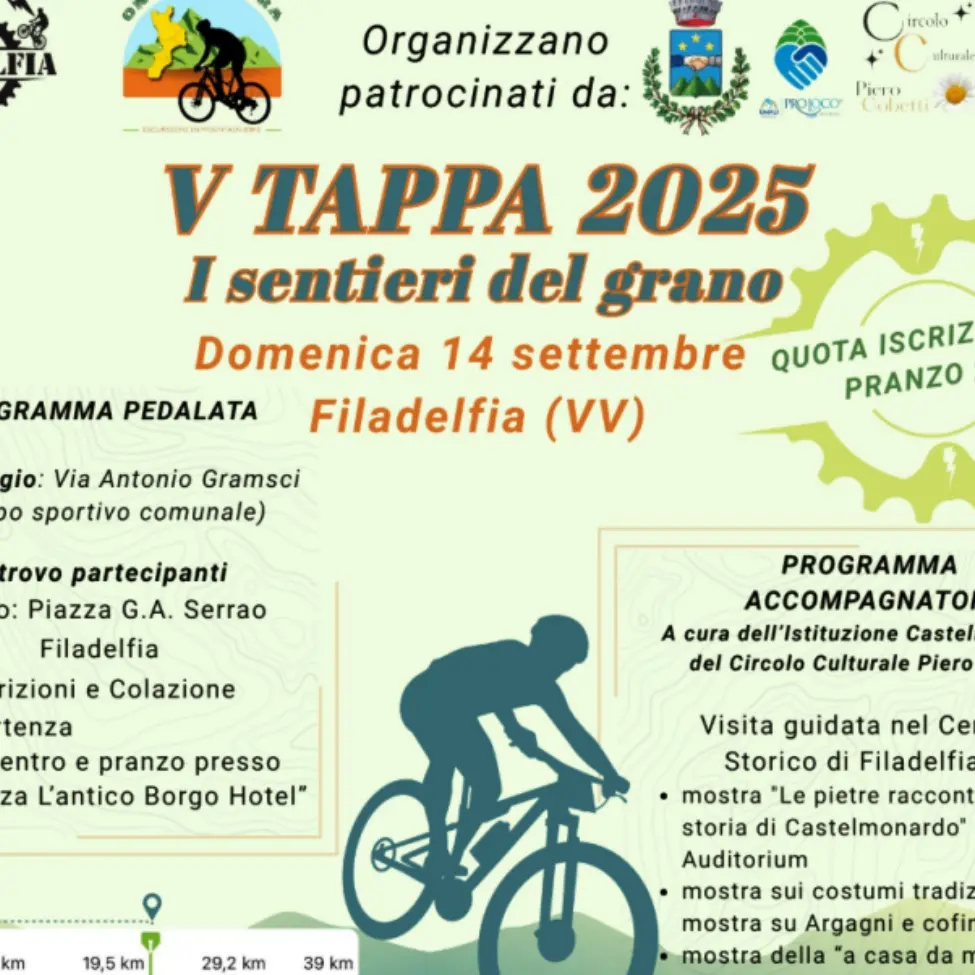 In sella alle bici alla scoperta dei sentieri del grano: parte da Filadelfia la manifestazione cicloturistica\n