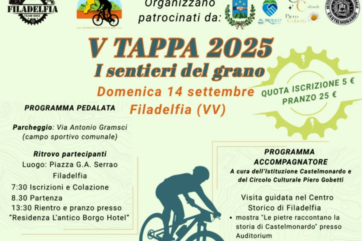 In sella alle bici alla scoperta dei sentieri del grano: parte da Filadelfia la manifestazione cicloturistica\n