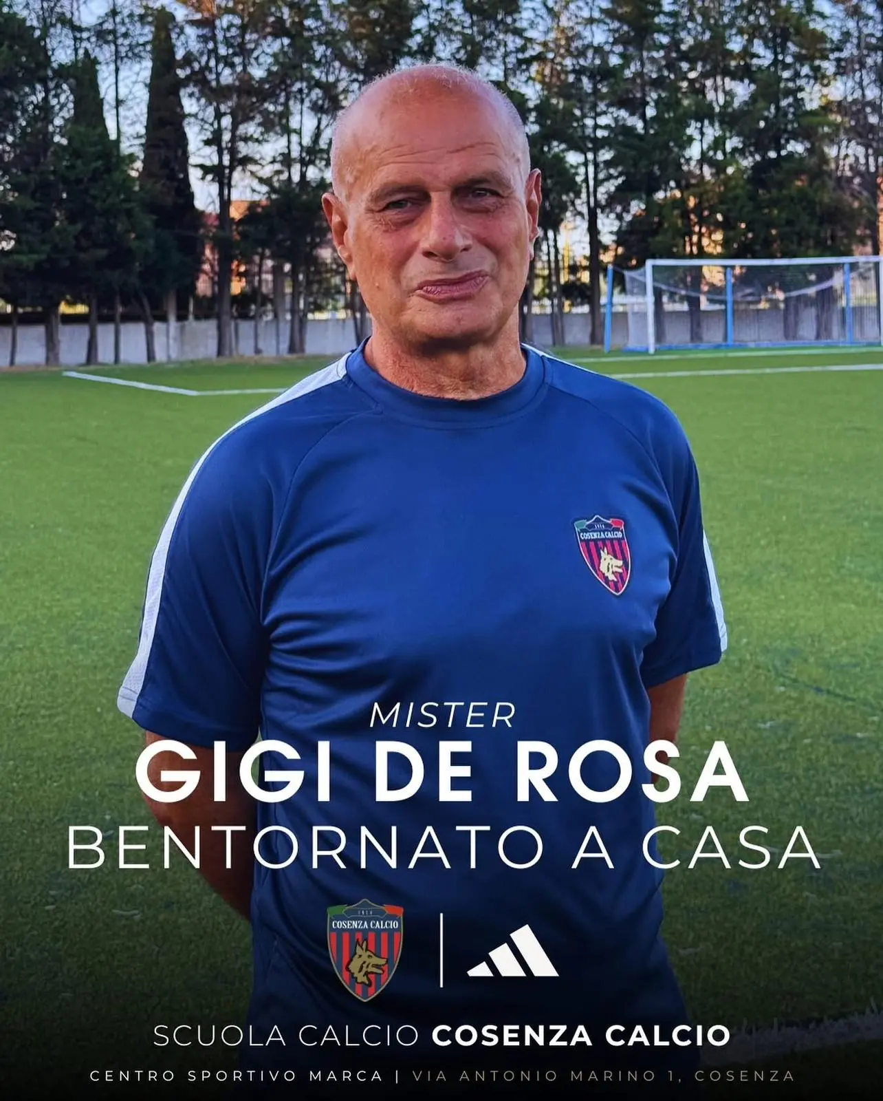 Cosenza, Gigi De Rosa entra a far parte della scuola calcio\n