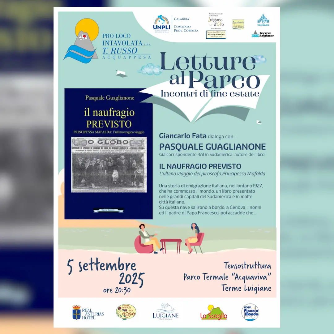 \"Letture al Parco...incontri di fine estate\": al via la rassegna culturale ad Acquappesa\n
