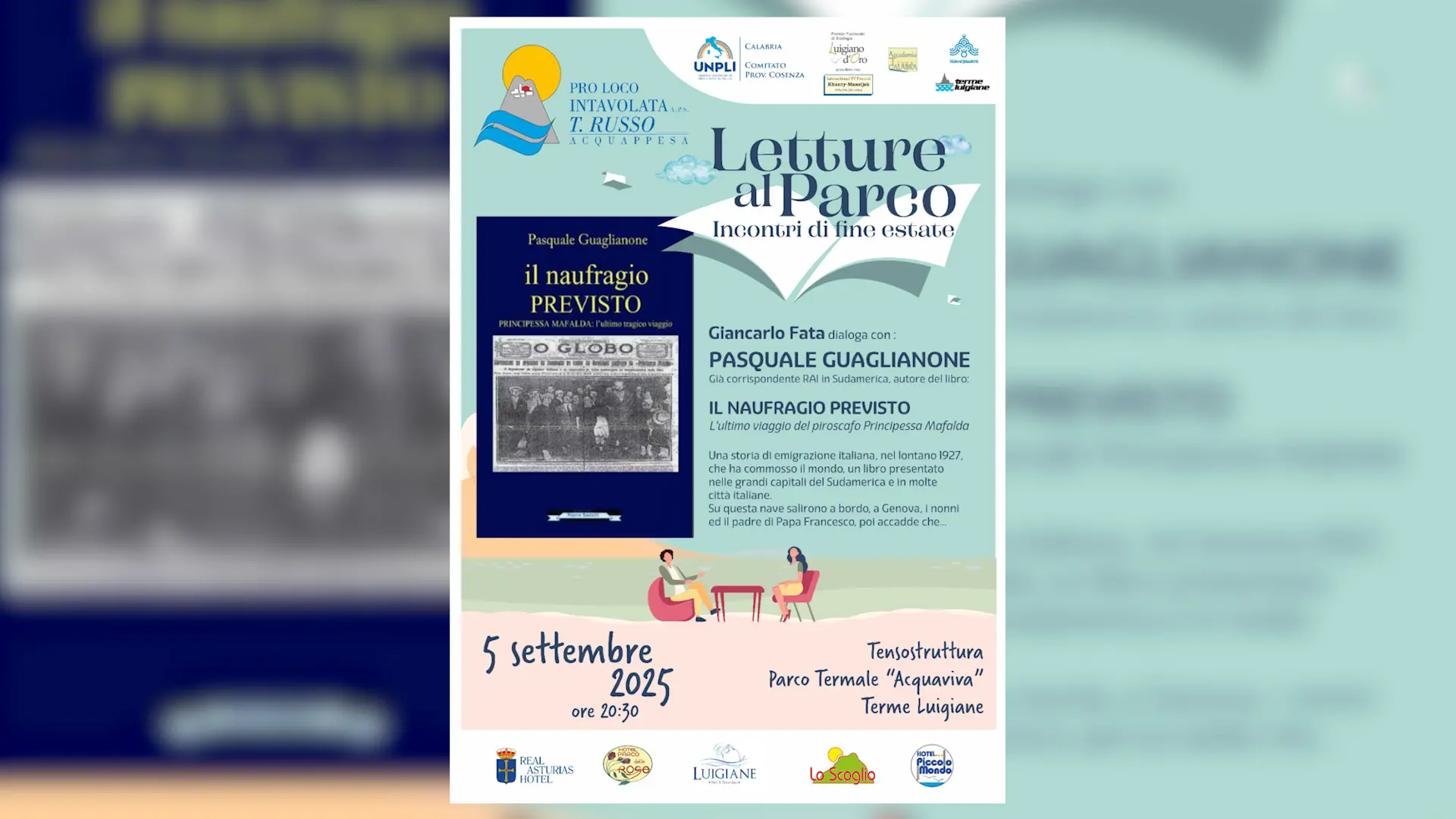 \"Letture al Parco...incontri di fine estate\": al via la rassegna culturale ad Acquappesa\n
