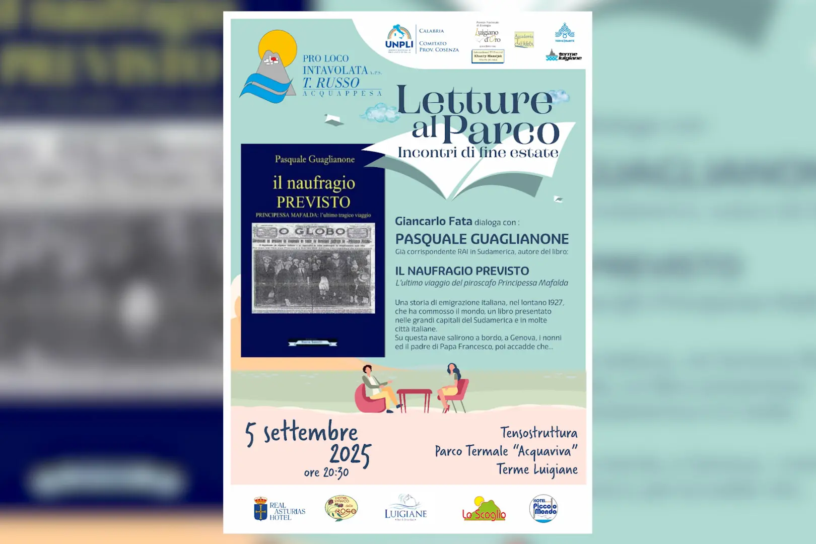 \"Letture al Parco...incontri di fine estate\": al via la rassegna culturale ad Acquappesa\n