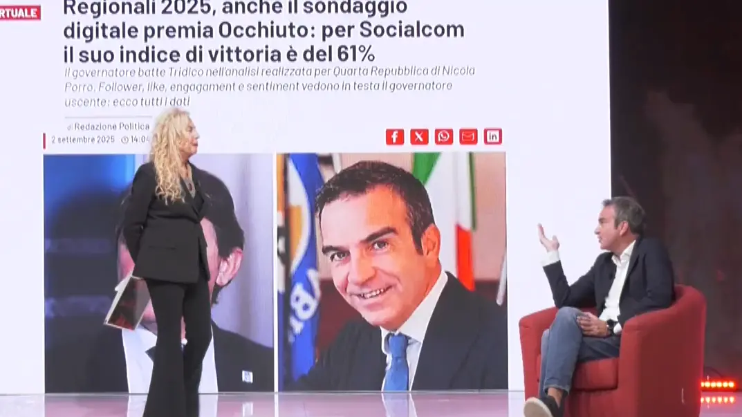 L’intervento al cuore, l’inchiesta e poi le dimissioni, Occhiuto si confessa a Perfidia. «Ho dato tutto alla Calabria. Ora si riparte»\n