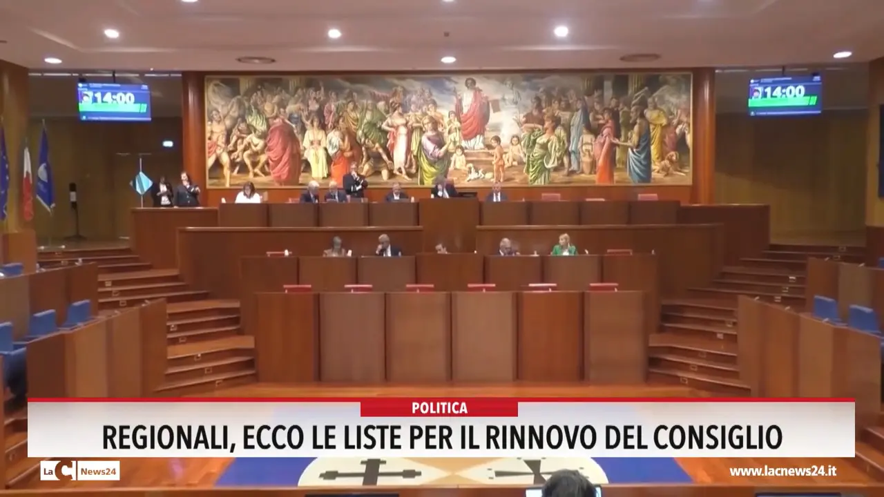 Regionali, ecco le liste per il rinnovo del Consiglio