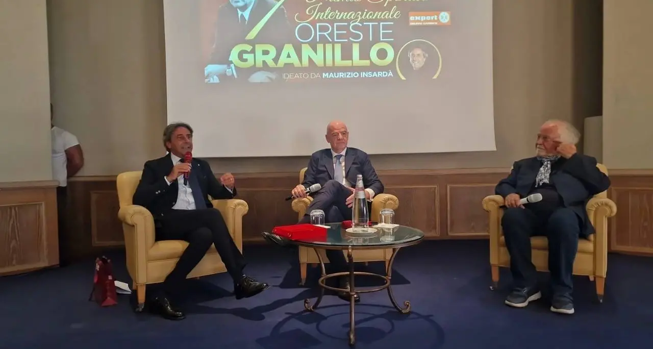 Reggio, il presidente Infantino al Premio Granillo: «Un onore tornare nella terra delle mie origini»\n