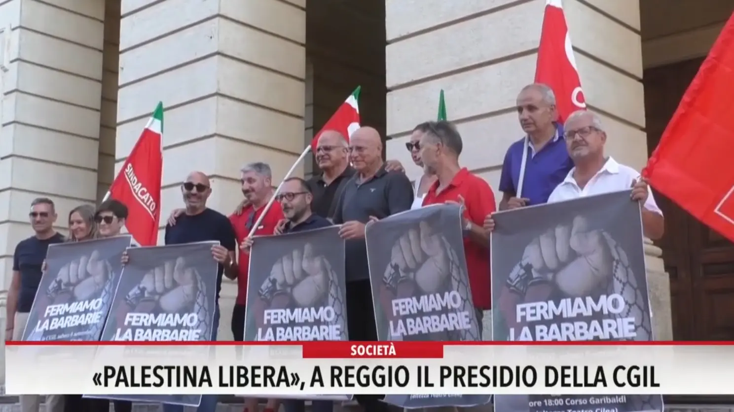 Palestina libera: a Reggio il presidio della Cgil