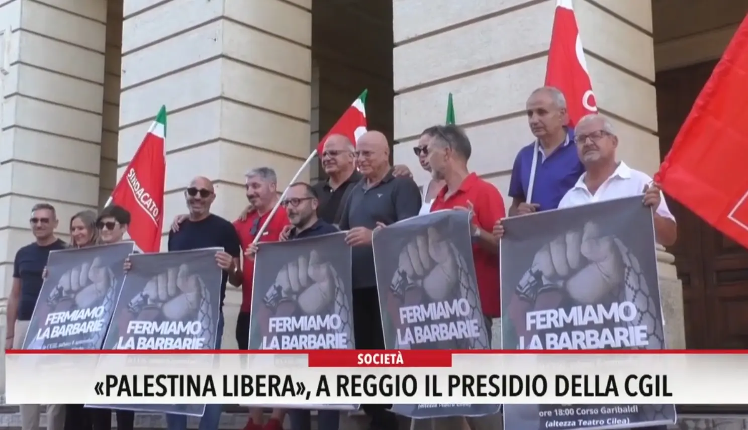 Palestina libera: a Reggio il presidio della Cgil
