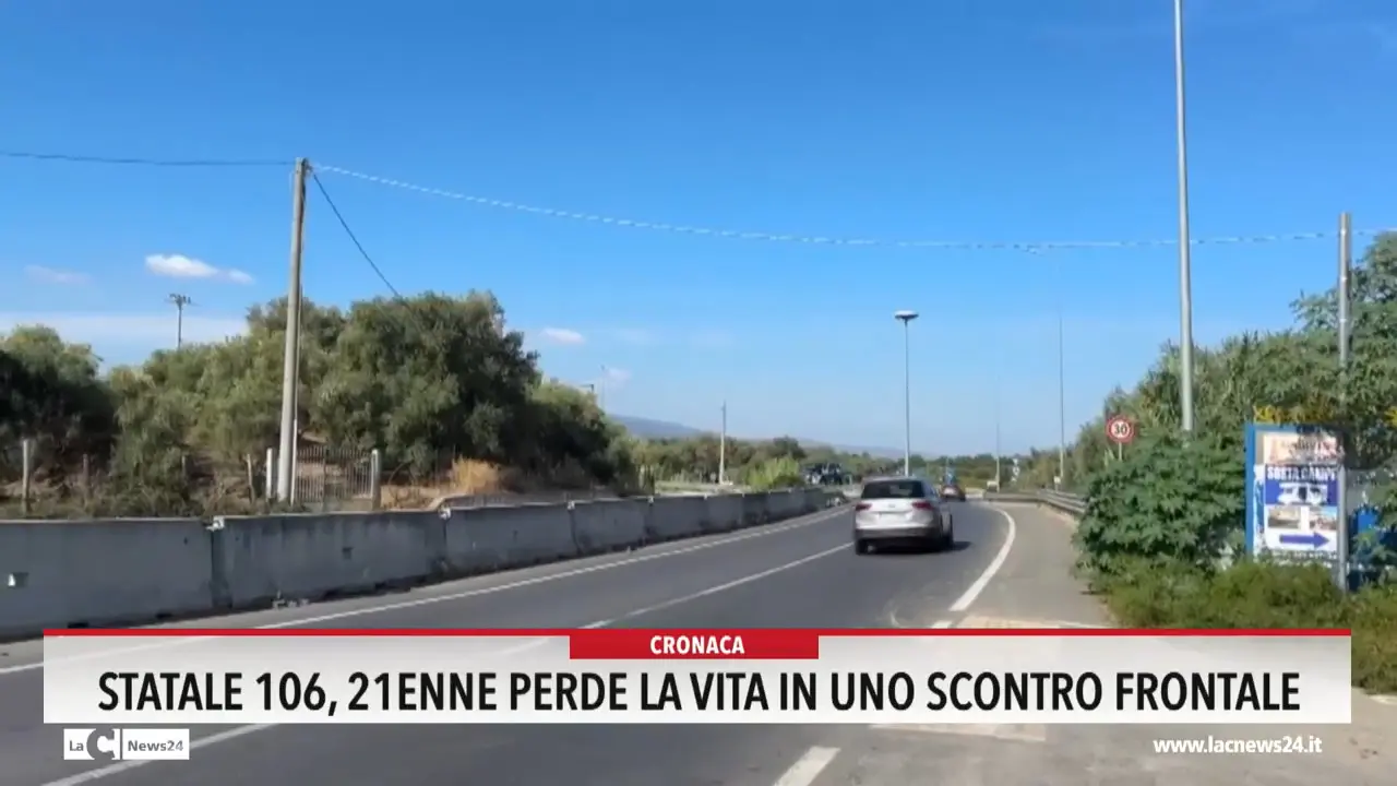 Statale 106, 21enne perde la vita in uno scontro frontale