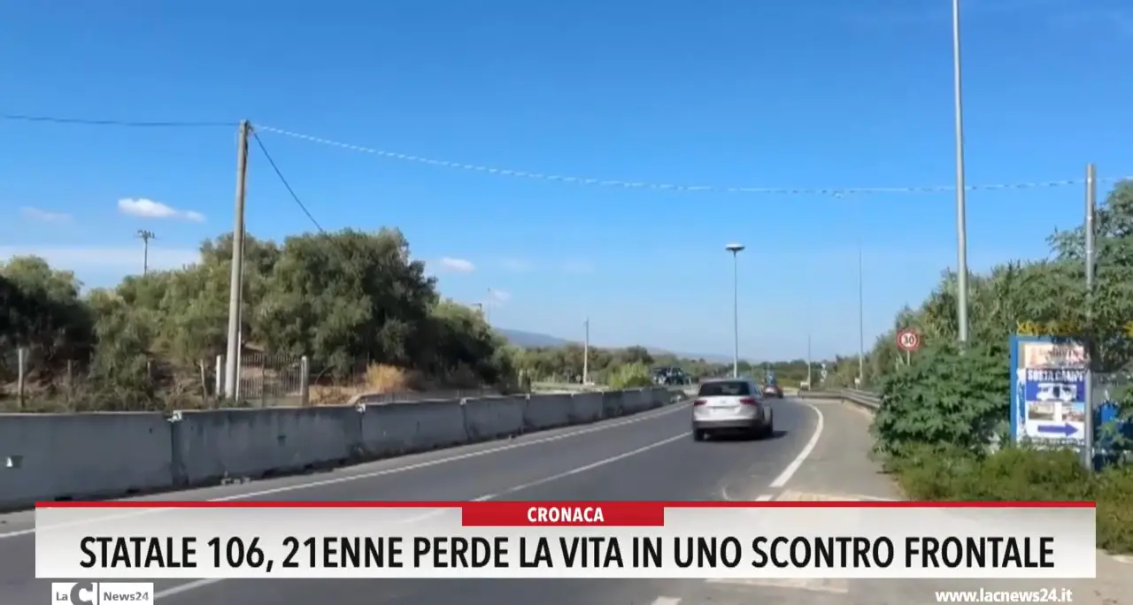 Statale 106, 21enne perde la vita in uno scontro frontale