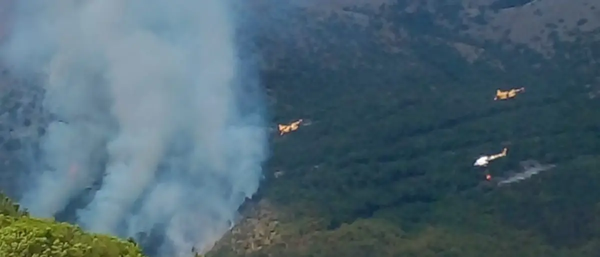 Fiamme alte sul Pollino, in azione tre canadair e un elicottero