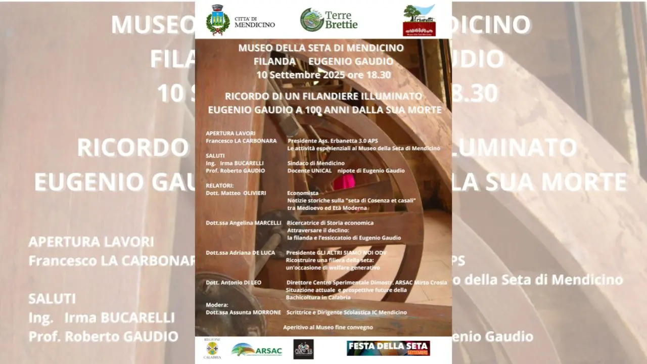 Mendicino celebra Eugenio Gaudio a 100 anni dalla scomparsa: arte, memoria e filiera della seta nel cuore del Borgo\n