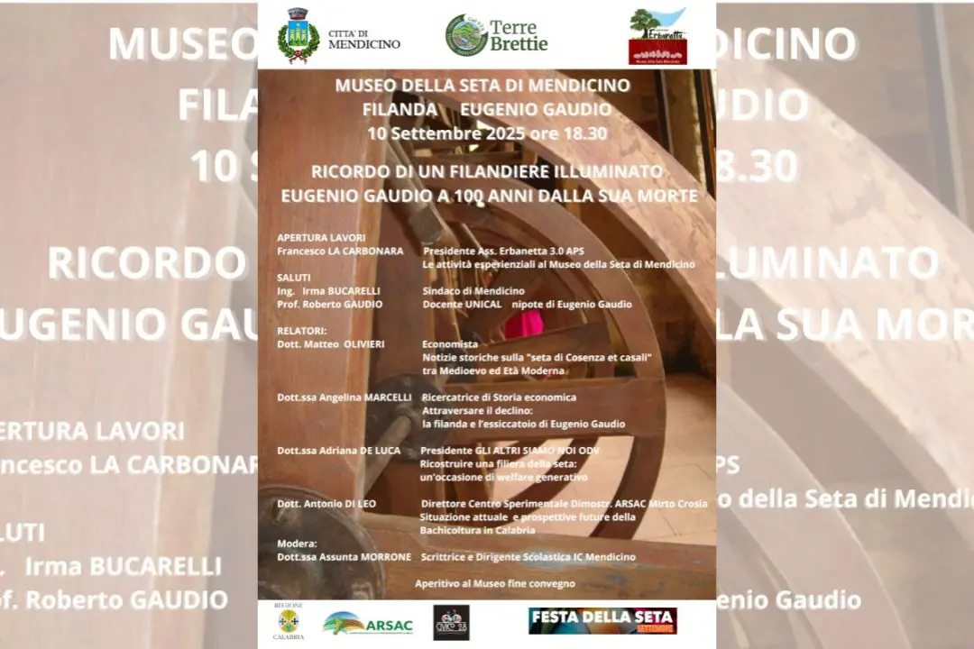 Mendicino celebra Eugenio Gaudio a 100 anni dalla scomparsa: arte, memoria e filiera della seta nel cuore del Borgo\n