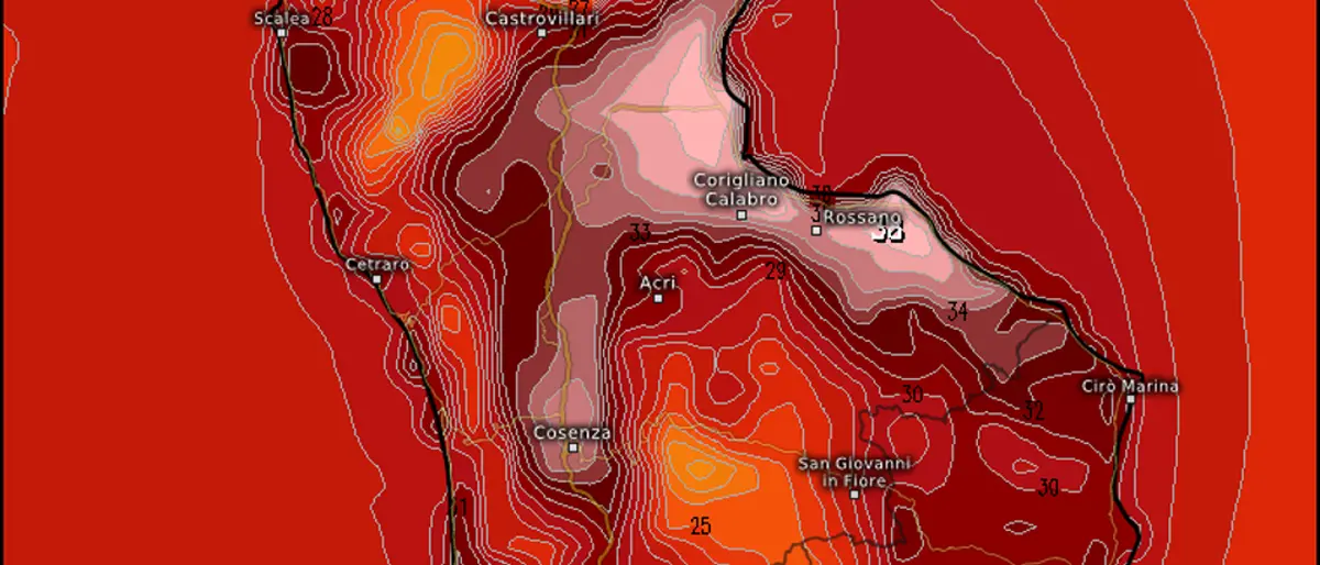 Meteo Cosenza, oggi caldo intenso e umidità alle stelle. Previsti fino a 37°