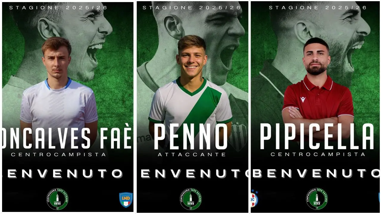 Dilettanti, tris di acquisti per il Capo Vaticano: ecco l'attaccante Penno e i due centrocampisti Faeè e Pipicella