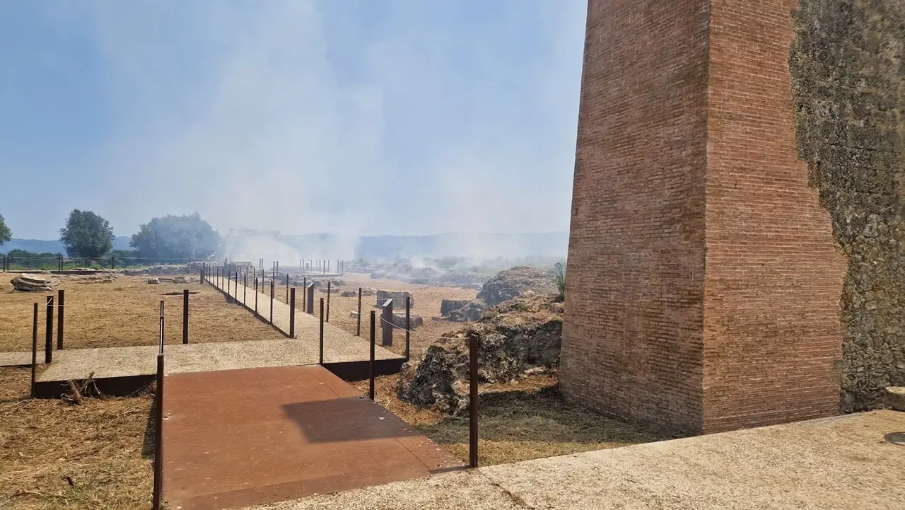 Mileto, vasto incendio all'interno del Parco archeologico a poche ore dalla sua riapertura