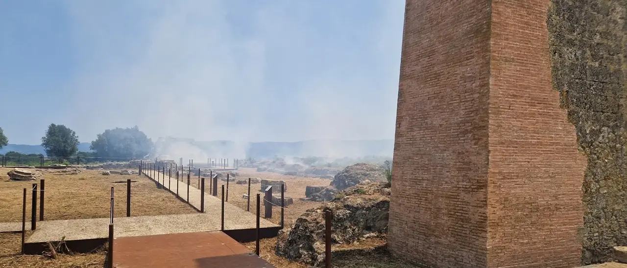 Mileto, vasto incendio all'interno del Parco archeologico a poche ore dalla sua riapertura