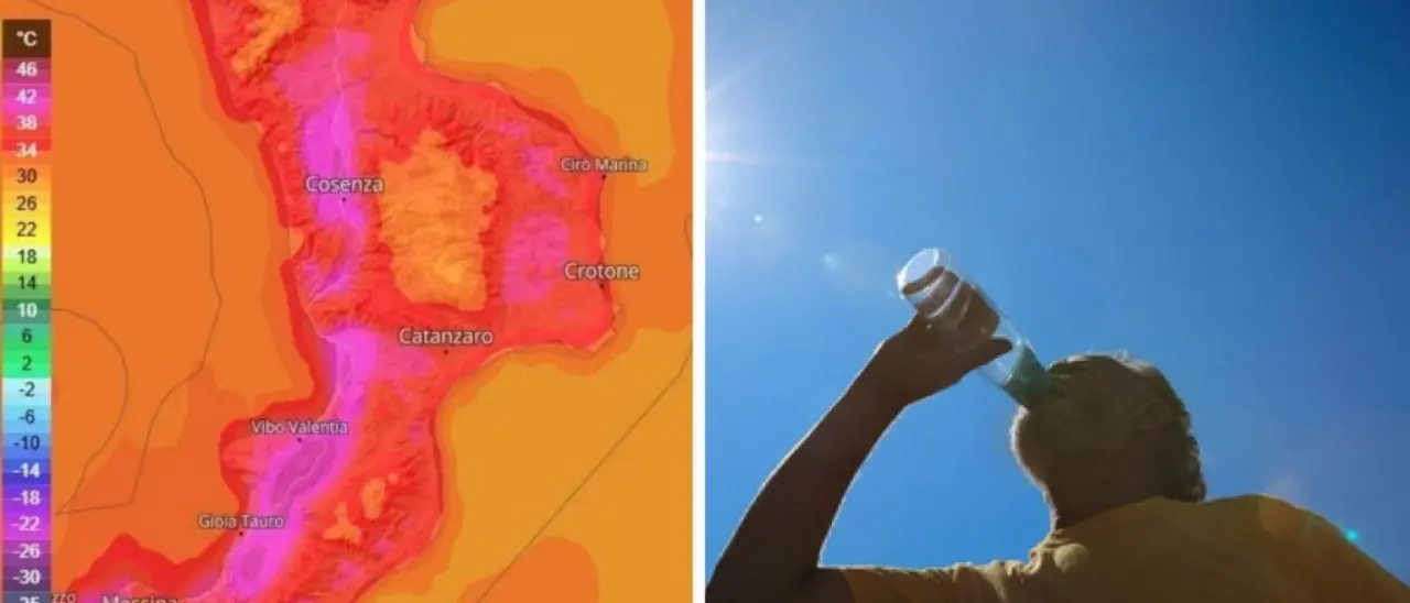 Meteo Vibonese, l’ondata di caldo africano entra nel vivo: punte di 44\u202F°C nelle aree interne