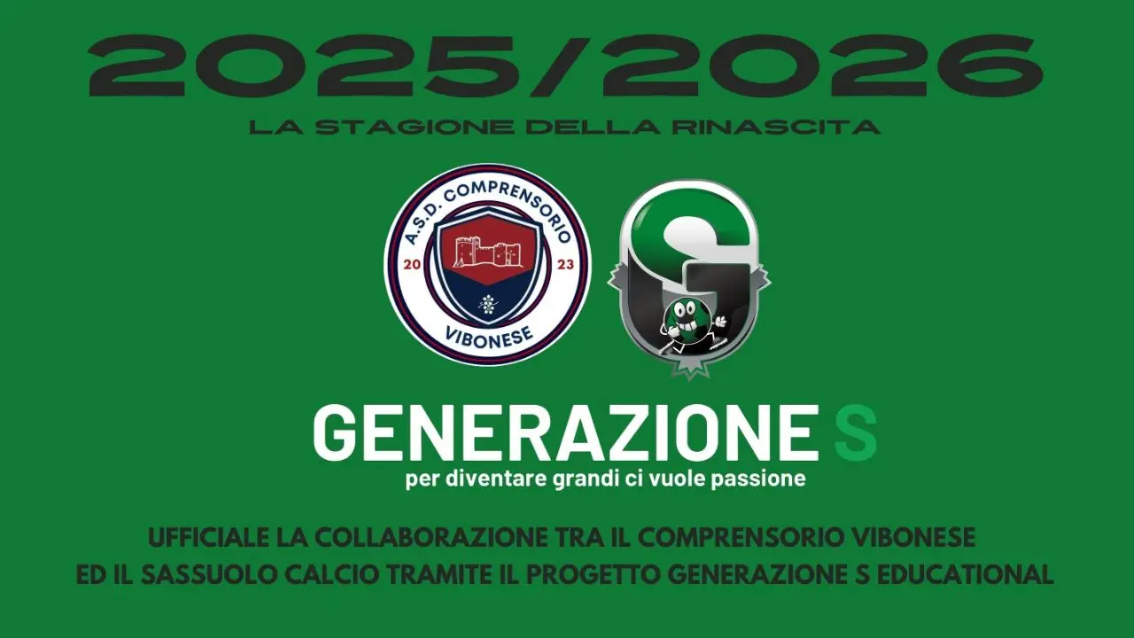 Calcio e formazione, il Comprensorio Vibonese annuncia la collaborazione con il progetto Generazione S promosso dal Sassuolo