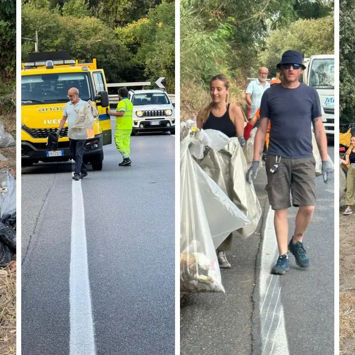Comune, Anas, ditta rifiuti e volontari insieme per ripulire la statale 18 all’ingresso di Vibo Marina